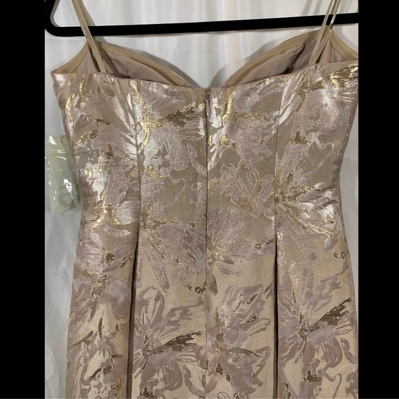 NWT Eliza J Bejeweled Neckline Strapless‎ Ballgown Champagne/Silver [SZ 8 ] - Picture 6 of 8